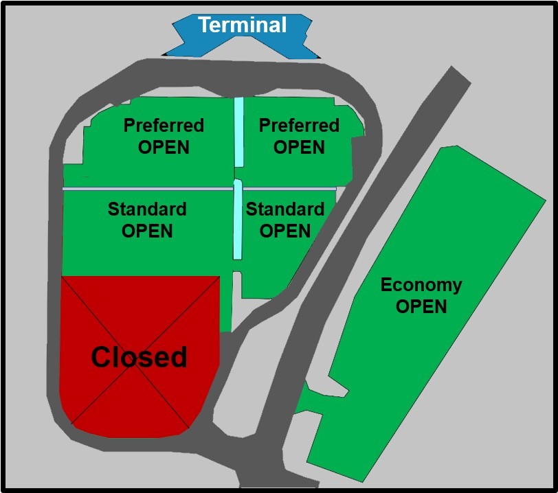 Artist's rendition of the airport parking lots