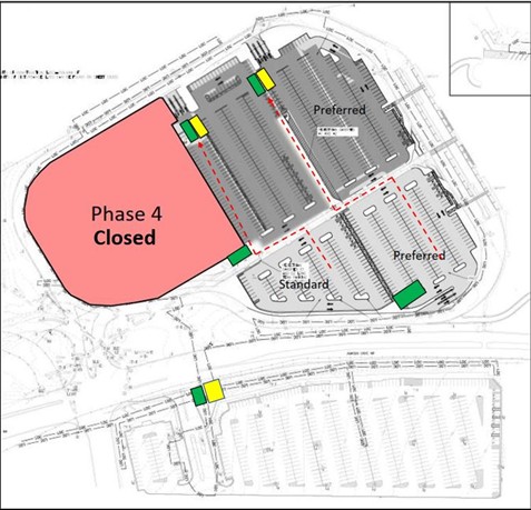 Artist's rendering showing which lot is closed.