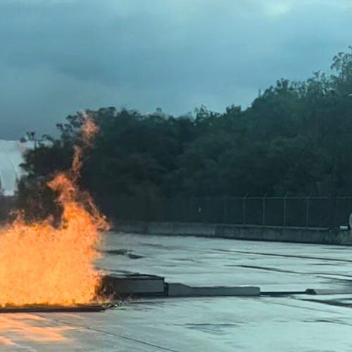 Fire simulator and simulation at ROA on cargo apron
