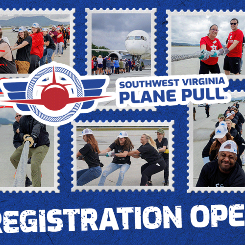 Registration open for Southwest Virginia Plane Pull - collage of athletes from 2025 Southwest Virginia Plane Pull