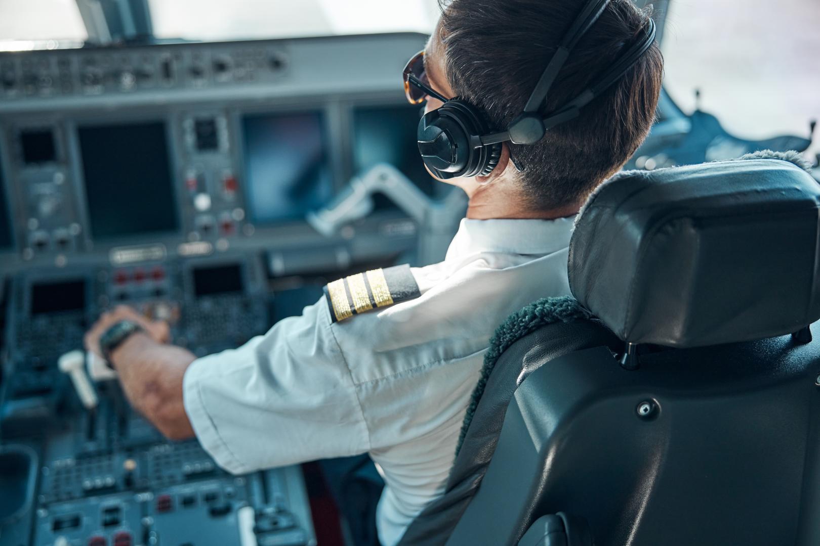 Pilot in an aircraft