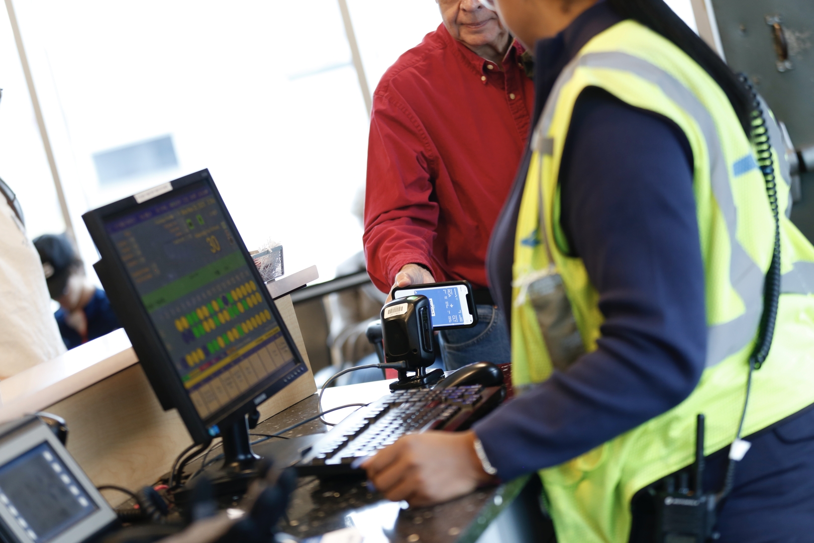 ticket scanning at the airport