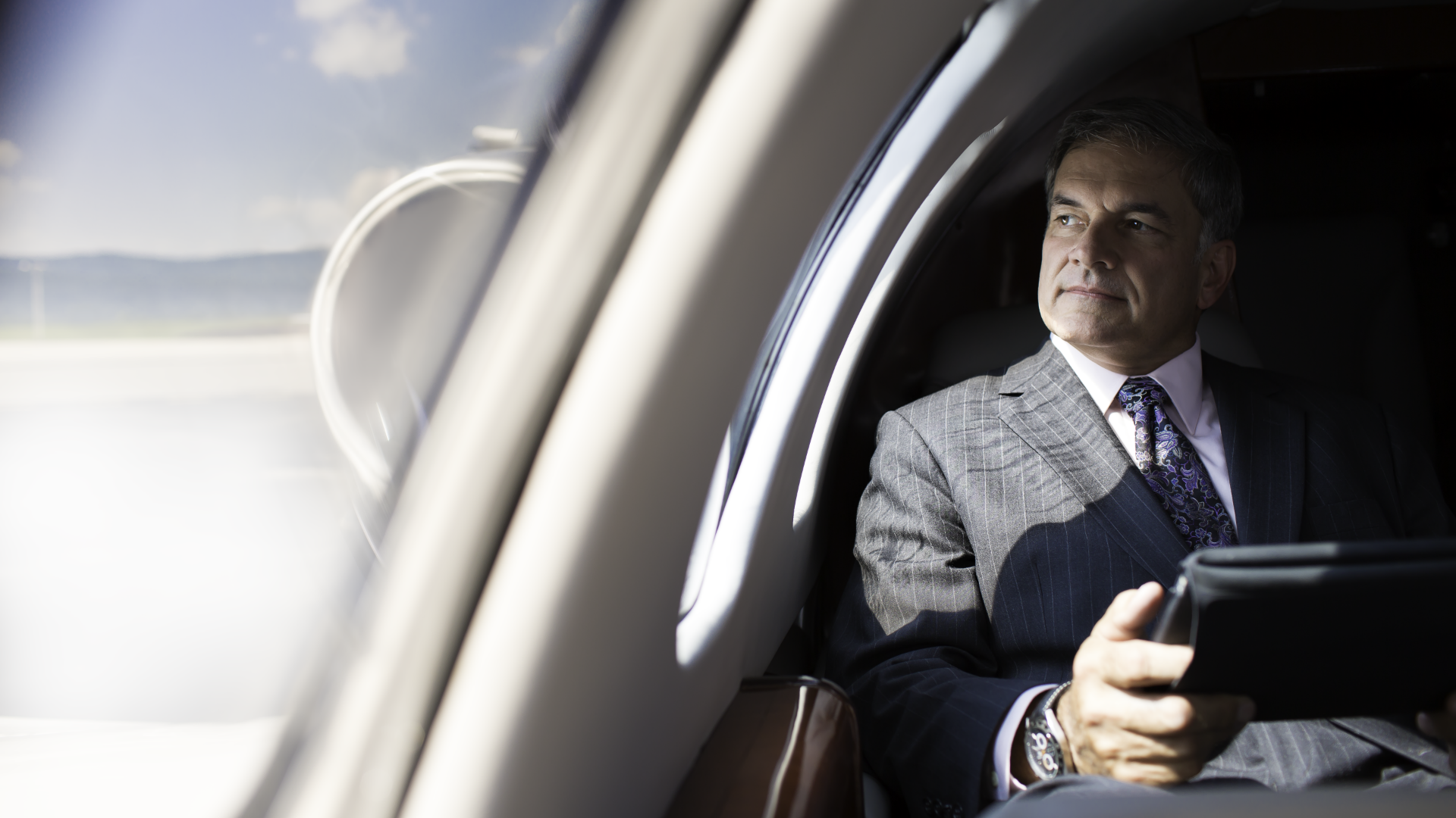 person traveling on a plane