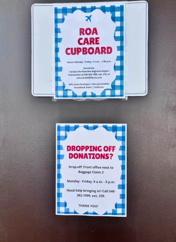 ROA Care Cupboard signs
