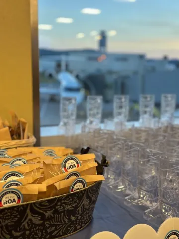 DFW ROA cookies, boot glasses, with the plane in the background
